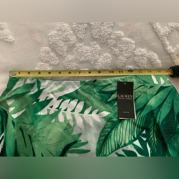 NWT Ralph Lauren Midi Skirt: Resort Collection, Green Leaves, Elastic Waist, 12P - Picture 14 of 15